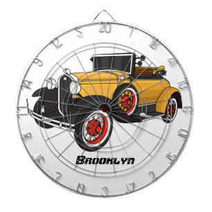Klassisches gelbes Auto 1931 Dartscheibe