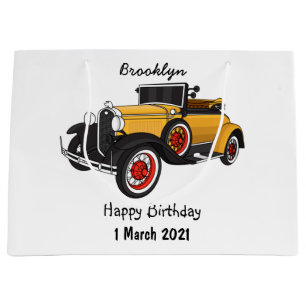 Klassisches gelbes Auto 1931 Große Geschenktüte