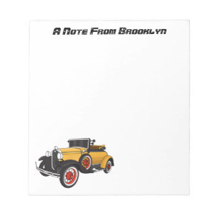 Klassisches gelbes Auto 1931 Notizblock