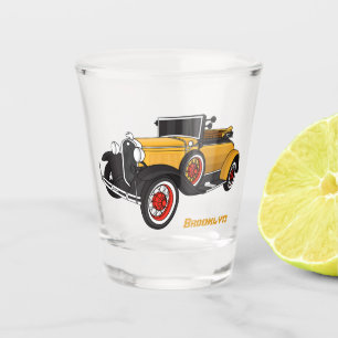 Klassisches gelbes Auto 1931 Schnapsglas