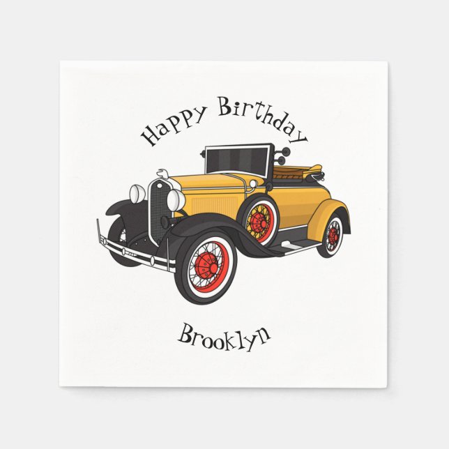 Klassisches gelbes Auto 1931 Serviette (Vorderseite)