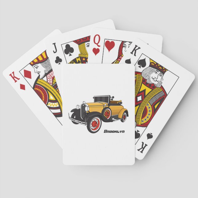 Klassisches gelbes Auto 1931 Spielkarten (Rückseite)