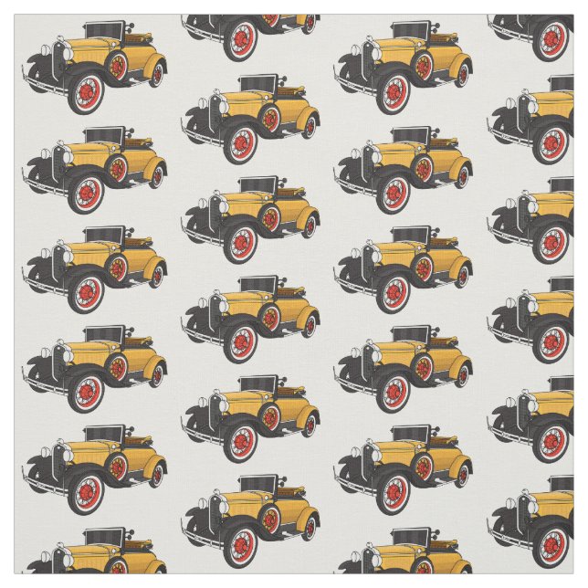 Klassisches gelbes Auto 1931 Stoff (Muster)