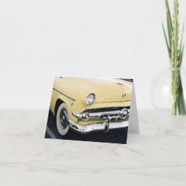 Klassisches Gelbes Auto mit weißen Wall-Reifen Dankeskarte