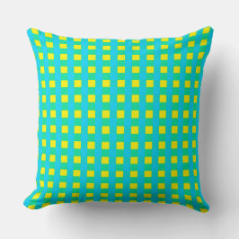 Klassisches gelbes Gingham-Muster-Kissen Kissen