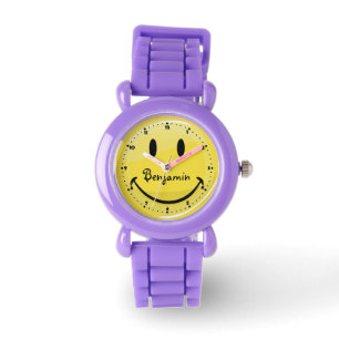 Klassisches gelbes glückliches Gesicht Armbanduhr