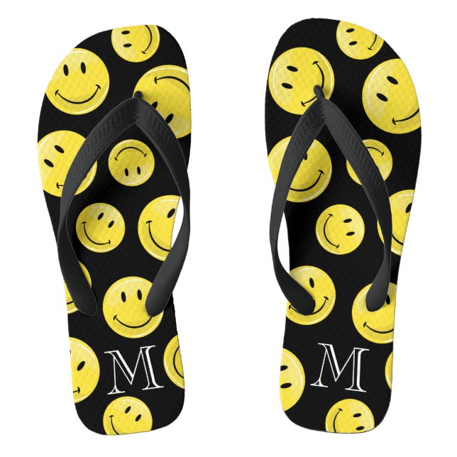 Klassisches gelbes glückliches Gesicht Flip Flops (Fußbett)