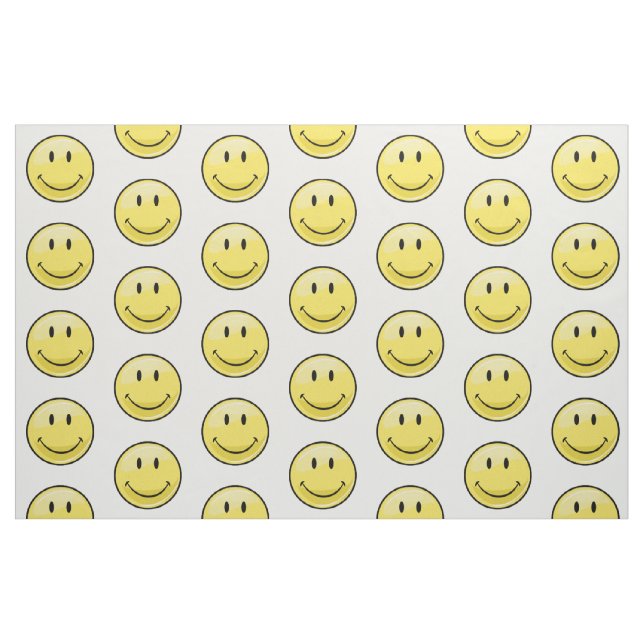Klassisches gelbes glückliches Gesicht Stoff (Fat Quarter (45,7 x 55,9 cm))