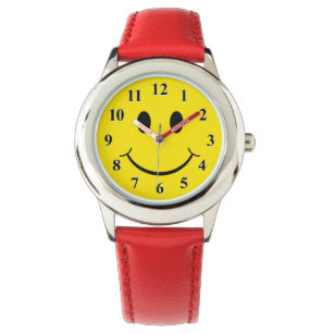 Klassisches gelbes Happy-Gesicht der 70er Jahre Armbanduhr