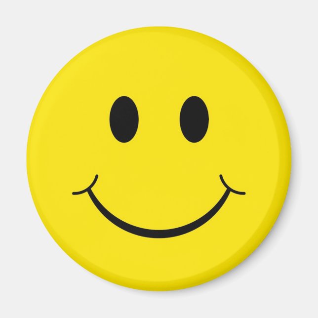 Klassisches gelbes Happy-Gesicht der 70er Jahre Magnet (Vorne)