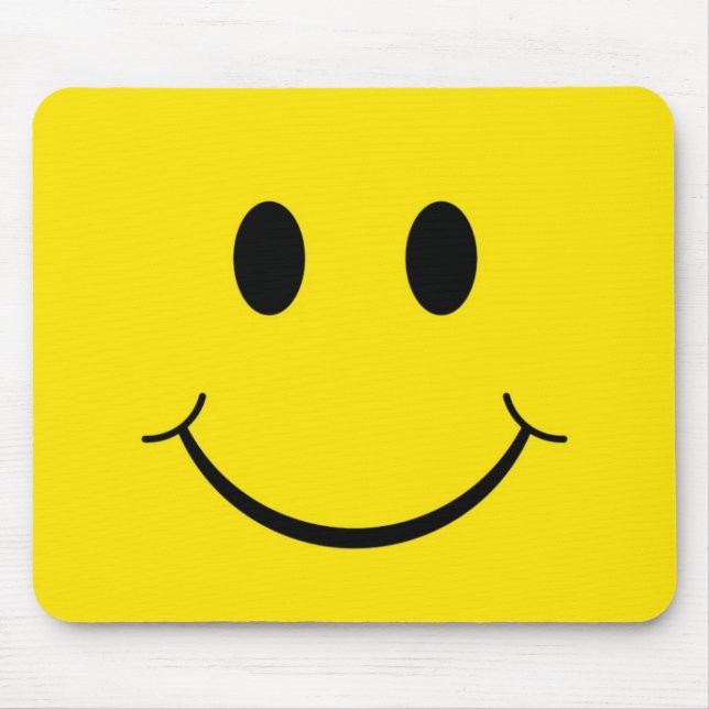 Klassisches gelbes Happy-Gesicht der 70er Jahre Mousepad (Vorne)