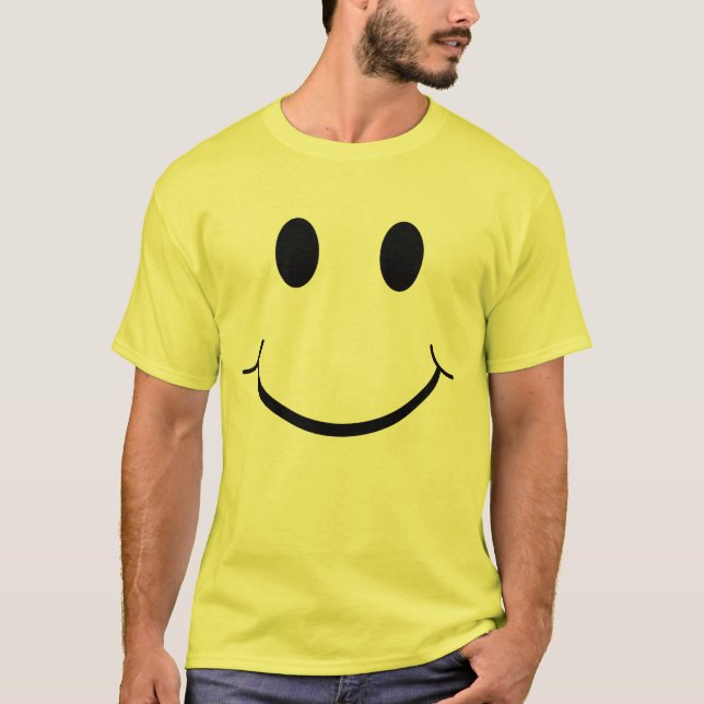 Klassisches gelbes Happy-Gesicht der 70er Jahre T-Shirt (Vorderseite)