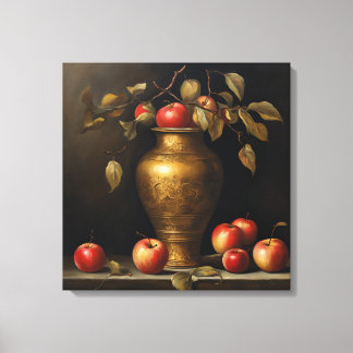Klassisches Gemälde mit goldener Marmelade und rot Leinwanddruck