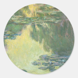 Klassisches Gemälde von Claude Monet, Seerosen (19 Runder Aufkleber