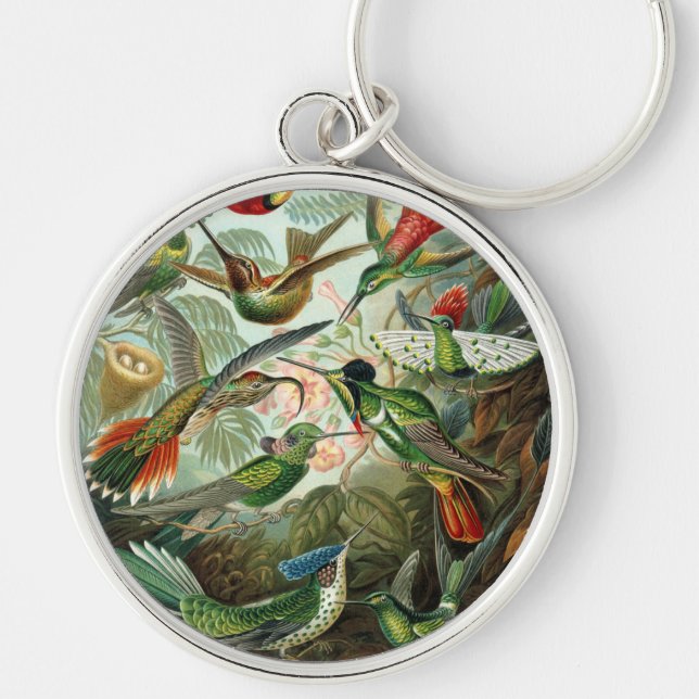 Klassisches Gemälde von Kolibri Schlüsselanhänger (Vorne)