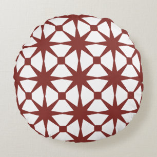 Klassisches geometrisches Gitter- und Diamant-Mikr Rundes Kissen