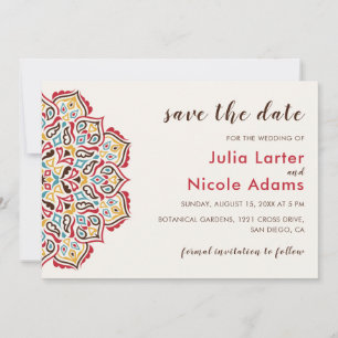Klassisches geometrisches Mandala-Muster Hochzeit Save The Date