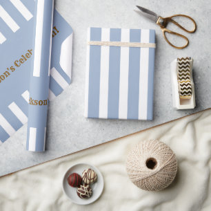 Klassisches Geschenkpapier Blau-Weiß-Streifen