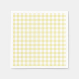 Klassisches Gingham Buttergelb Serviette