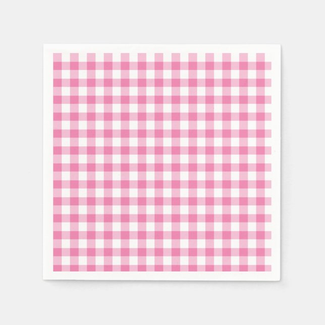 Klassisches Gingham Fuchsia Serviette (Vorderseite)