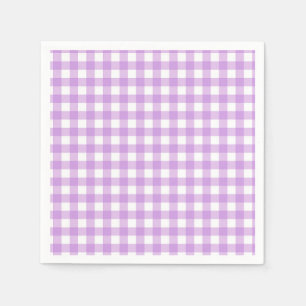 Klassisches Gingham-Karo-Karo-Muster Lila Serviette