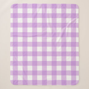 Klassisches Gingham-Karo-Karo-Muster Lila Sherpadecke