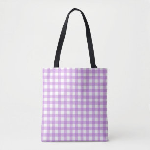 Klassisches Gingham-Karo-Karo-Muster Lila Tasche