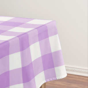 Klassisches Gingham-Karo-Karo-Muster Lila Tischdecke