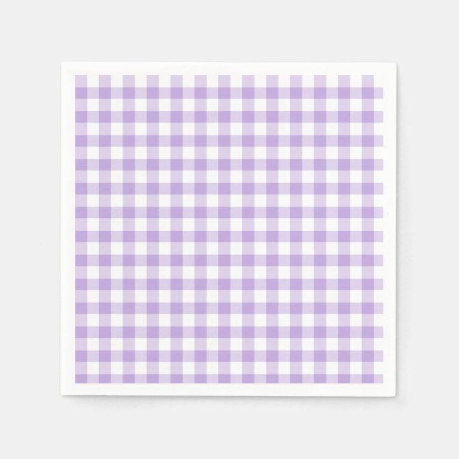 Klassisches Gingham Soft Lavendel Serviette (Vorderseite)