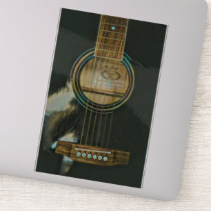 klassisches Gitarrengeschenk für Papa Aufkleber