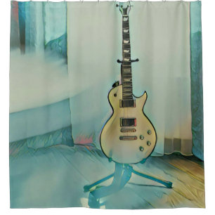klassisches Gitarrengeschenk für Papa Duschvorhang