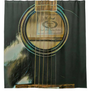 klassisches Gitarrengeschenk für Papa Duschvorhang
