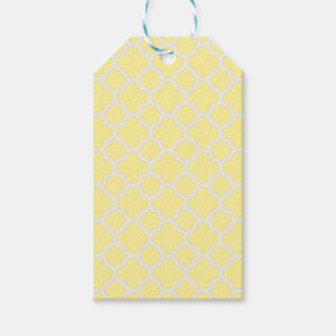 Klassisches Gitter quatrefoil in Kanariengelbem Geschenkanhänger