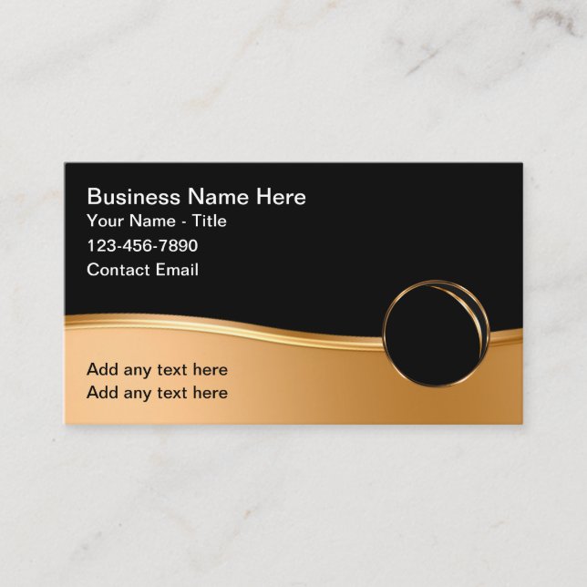 Klassisches Glossy Modernes Business Gold Ton Visitenkarte (Vorderseite)