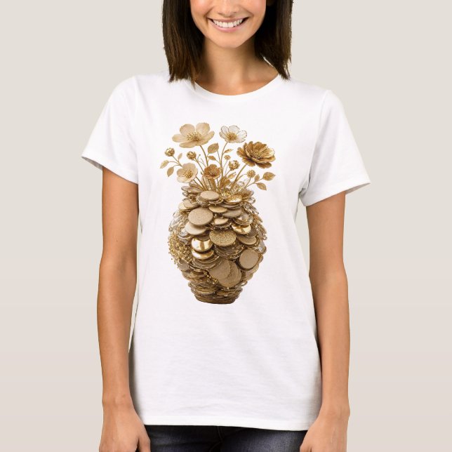 Klassisches Gold ABSTRACT ART Statement Design T-Shirt (Vorderseite)