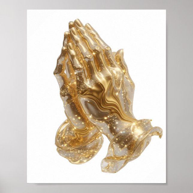 Klassisches Gold BETENDE HÄNDE Poster (Vorne)