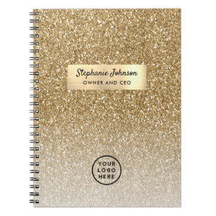 Klassisches Gold Boss Lady CEO Logo Luxus Glitter Notizblock