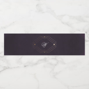 Klassisches Gold-Dekor lila Kalligrafie-Monogramm