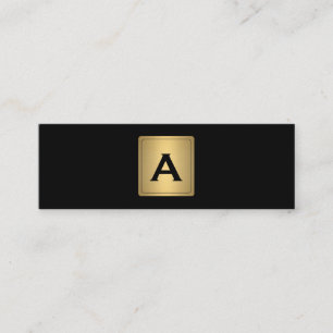 Klassisches Gold-Label mit Monogramm Mini Visitenkarte