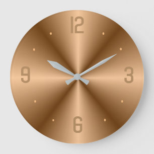 Klassisches Gold mit großen Zahlen> Minimalistisch Große Wanduhr