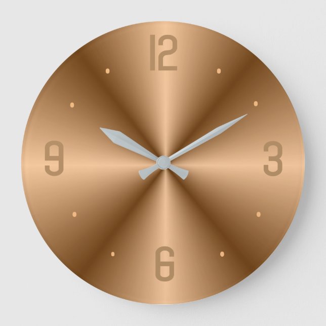 Klassisches Gold mit großen Zahlen> Minimalistisch Große Wanduhr (Vorderseite)