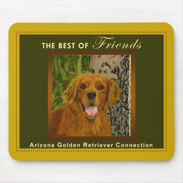 Klassisches Gold-u. Oliven-golden retriever Mousepad (Vorne)
