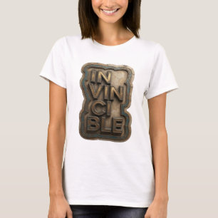 Klassisches Gold UNBESIEGBAR Zitat Design T-Shirt