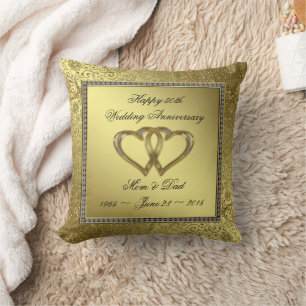 Klassisches Golden Wedding Anniversary Throw Kisse Kissen