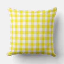 Klassisches Golden Yellow Gingham Throw Kissen