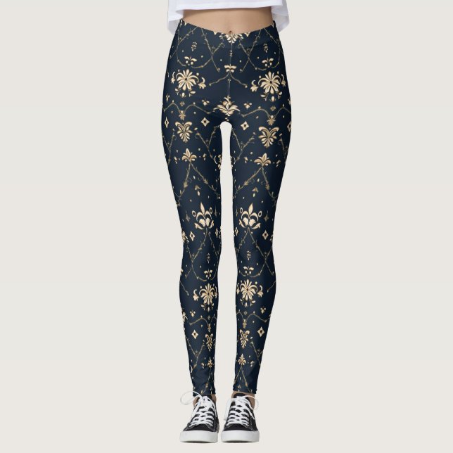Klassisches Goldenes Muster Leggings (Vorderseite)