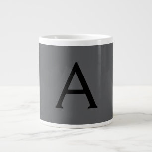 Klassisches Grau Einfaches Monogramm Name Initiale Jumbo-Tasse