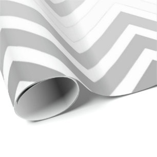 Klassisches Grau, weißes Chevron-Zickzackmuster fr Geschenkpapier