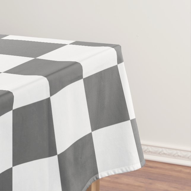 Klassisches graues Schachbrettmuster Tischdecke (Beispiel)
