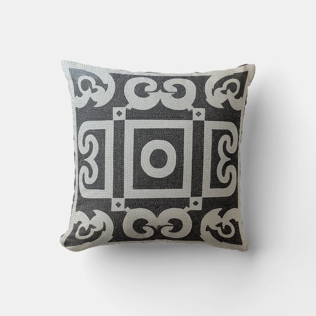 Klassisches Greco-Mosaikmuster Kissen (Vorderseite)